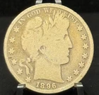 1896 Barber Half Dollar 50C Silver Coin