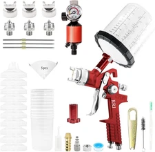 RRJ HVLP Spray Gun Gravity Feed Air Spray Gun Kit, Pro Car Paint Sprayer Gun wit