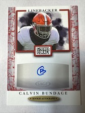 Calvin Bundage 2021 Sage Premier Draft Auto #A117 Auto Oklahoma St Steelers