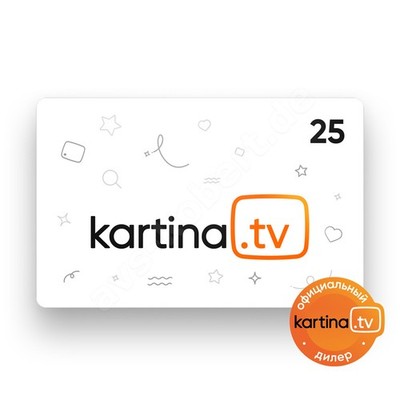 Guthabenkarte 25 (45 Tage) für Kartina.TV Premium Abonement Russ TV