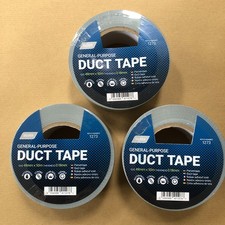 Silver 48MM X 50M Duck Duct Gaffa Gaffer Waterproof Strong Cloth Tape x 3 Rolls 0.08 per metre