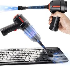 Compressed Air Duster Mini Vacuum Keyboard Cleaner 3-in-1, New Generation Cann
