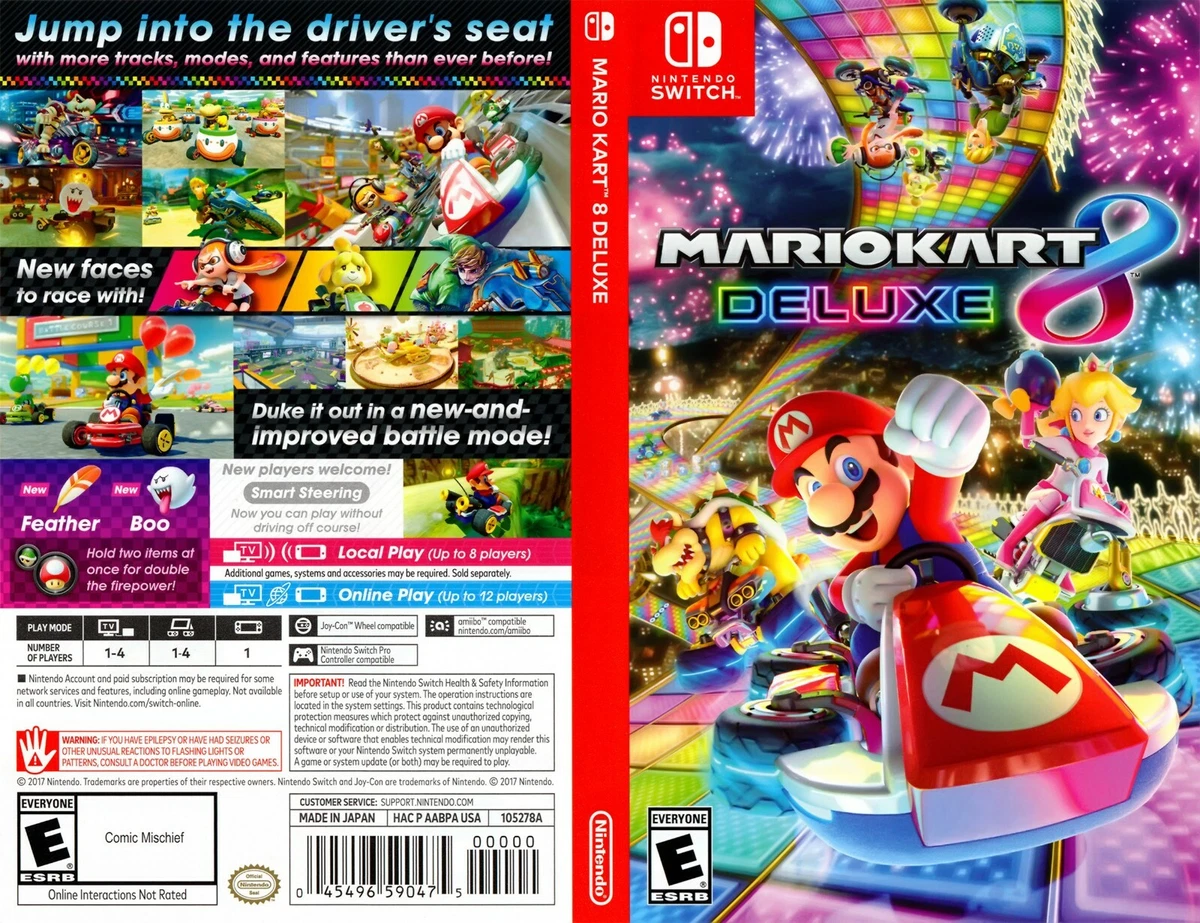 Mario kart 8 deluxe back cover deals