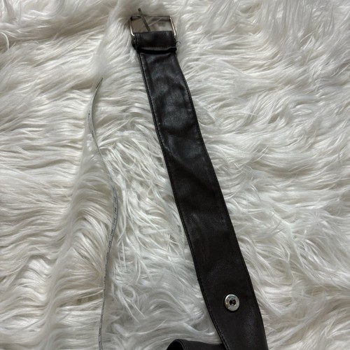 Gray Vegan Leather Coat Belt, M - Picture 6 of 7