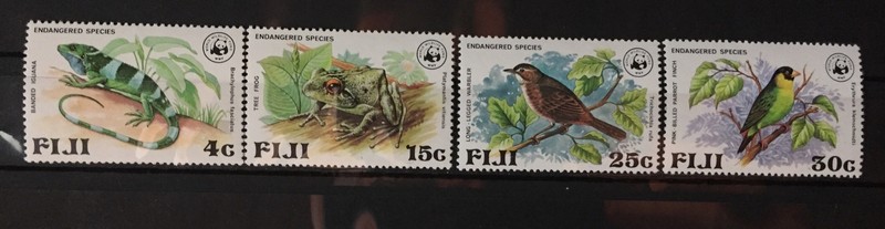 Fiji ,Birds,Reptiles WWF,MNH  S.C.#397-00 S.C.V.$20+ Complete set of 4 