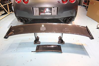 AM style half Carbon rear wing spoiler fit for Nissan 08-17 GT-R GTR R35 amuse
