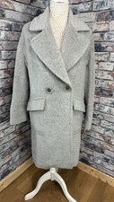 James Lakeland Womens Coat Alpaca & Wool Buttoned Long Line Overcoat Size S