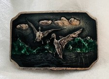 Vintage Two Flying Ducks Belt Buckle -Handmade And Numbered