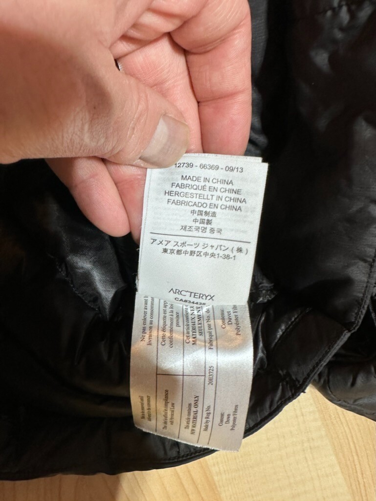 Piumino Arc'teryx Thorium AR Donna Taglia XS Nero 750 FP