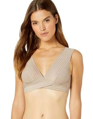 ELSE 271347 Women's Ziggy Soft Cup V Neckline Everyday Bra Taupe Size S