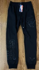 Men's Pro Standard Chicago Bulls Triple Black Logo Joggers Pants NWT Small