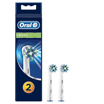 Oral B CrossAction Electric Toothbrush Heads 2 Count Premium Plaque Removal