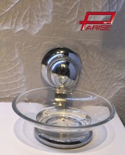 Accessori bagno Portasapone arredo dispenser in vetro sospeso supporto cromato