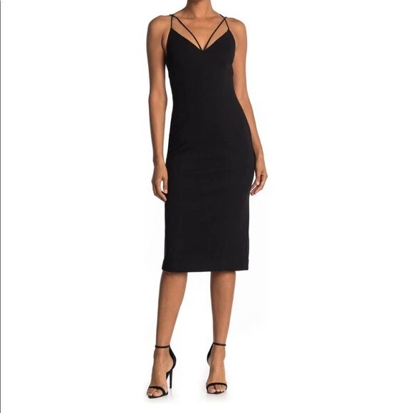 Spaghetti strap shop black cocktail dress