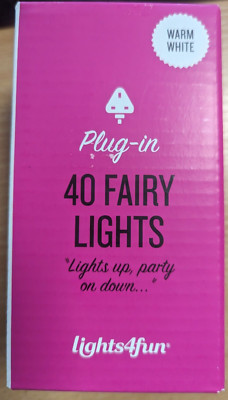 40 WARMWEISSE LED INNEN WEISSEN WEIHNACHTEN SCHLAFZIMMER INNEN FEENSAITEN LICHTER AUF KLAREM KABEL