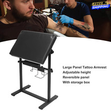 Adjustable Tattoo ArmRest Pad Stand Height Arm Leg Fixation PU Leather Panel PMU