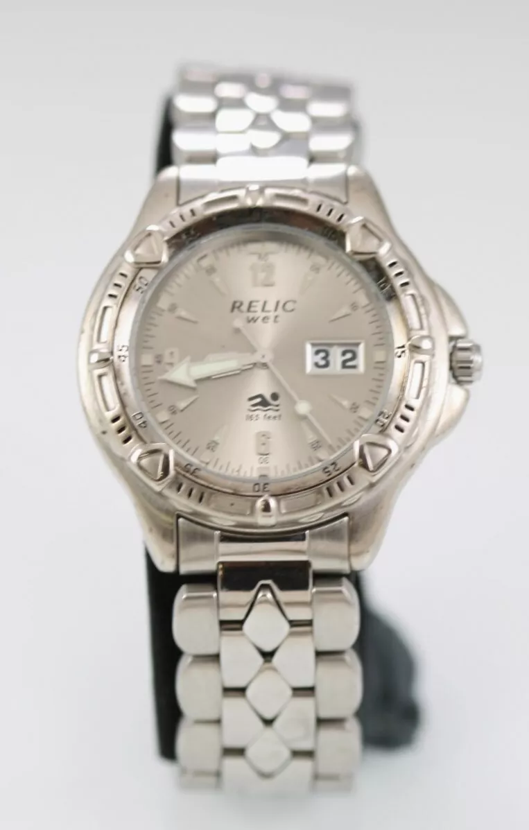 Relic men's stainless steel watch sale