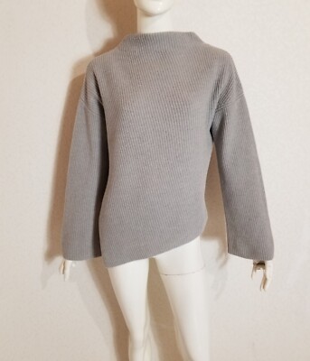 Boss Hugo Boss Soft Thick 100% Cashmere Rib Knit Jumper Light Grey