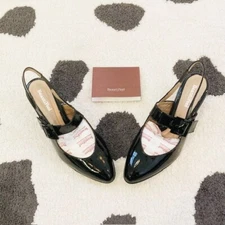 NEW BeautiFeel $345 Womens 37 US 6-6.5 Shirley Black Patent Mary Jane Slingbacks