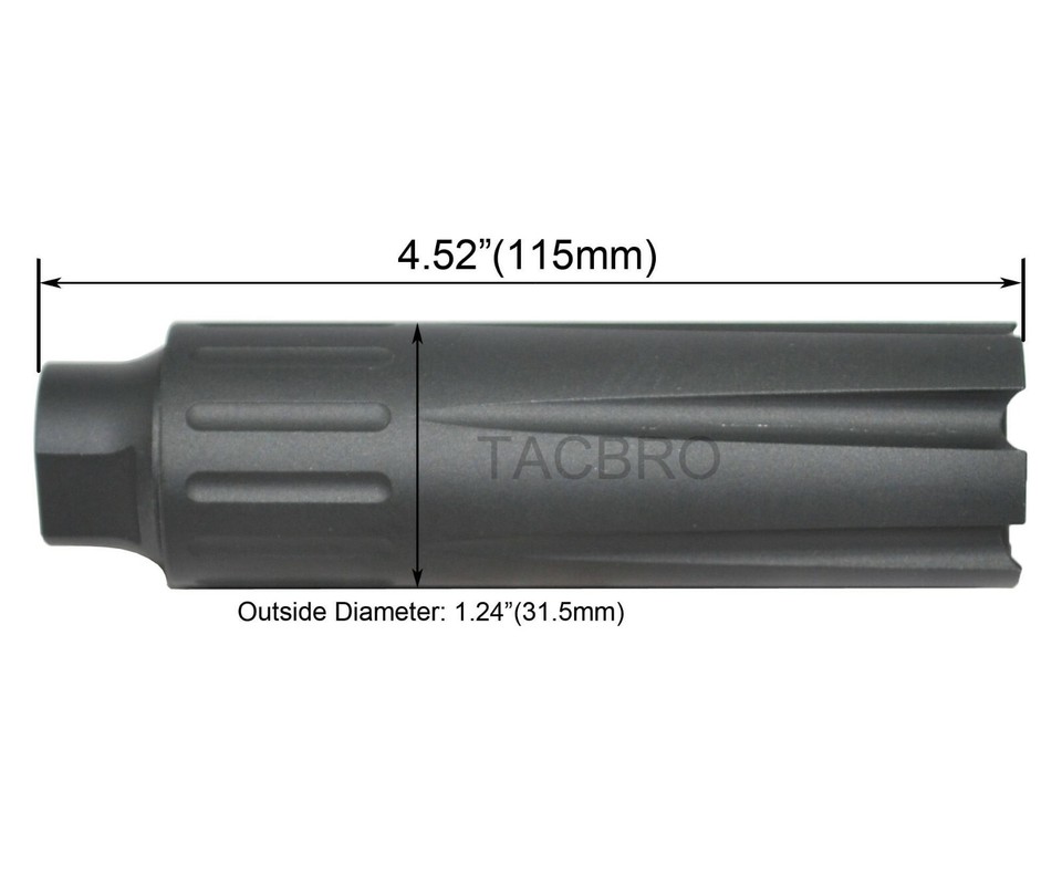 Black 4.5'' Aluminum Linear Compensator 1/2x28 Thread Pitch For .223 ...