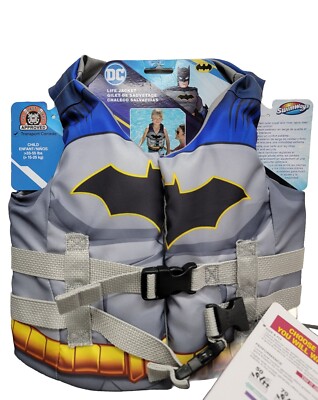 SwimWays DC Batman PFD Life Jacket with Adjustable Buckle- Brand New 