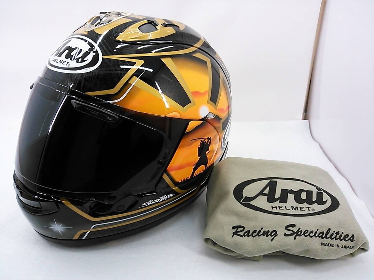 【新品 希少】 Arai RX-7X ペドロサ サムライ 侍 XLサイズ 金 Arai RX-7Xペドロサ サムライ 侍スピリット 金 59.60 CM