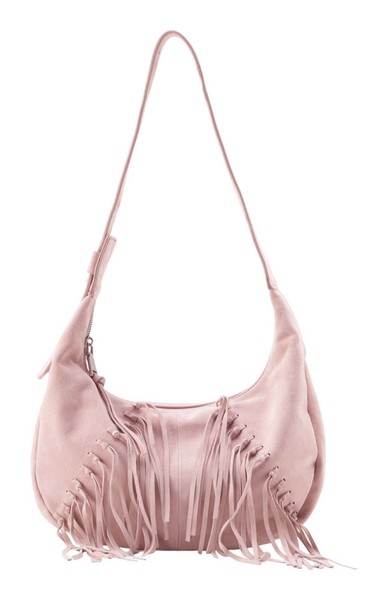 Fredsbruder Round Hobo Bag Schultertasche Powder Rose / Fringes Altrosa-image