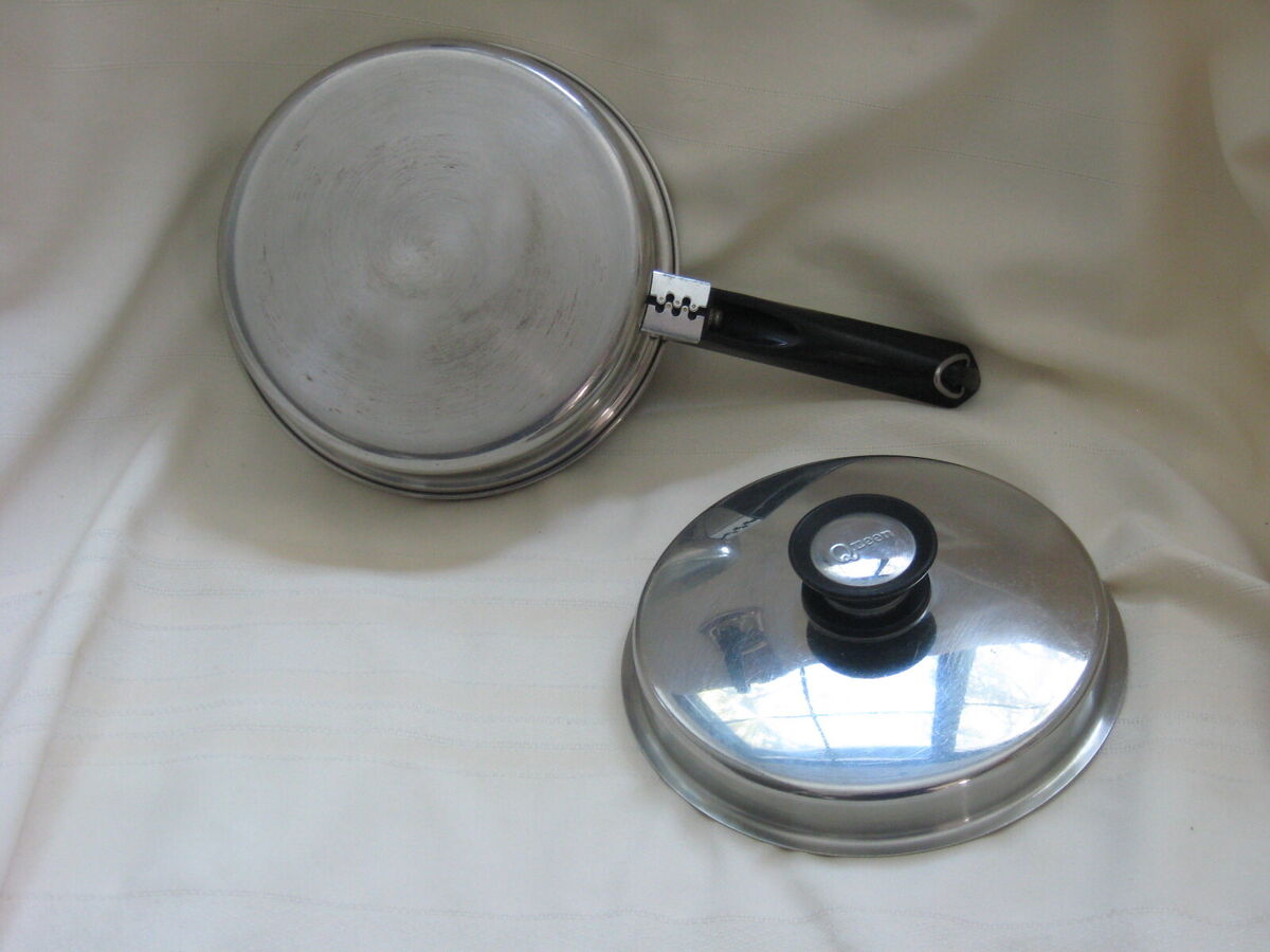 アムウェイQueen 18-8ステンレススチール Amway Queen Cookware Stainless Skillet Pan & Lid 8 3/8