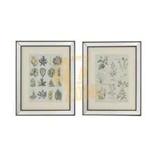 S/2 Liana Mirror Framed Wall Art Green Beige Cream Indoor Outdoor Living Dining