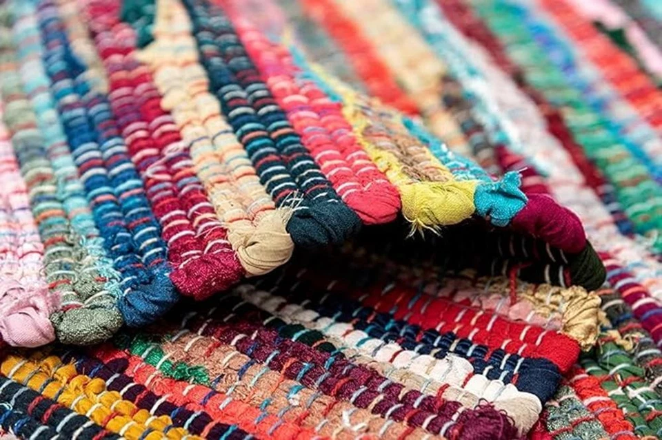 Chindi Hand Woven Cotton Blend Rag Rug 20"x30" Multi-Color Ships Assorted Colors - Image 2 of 4