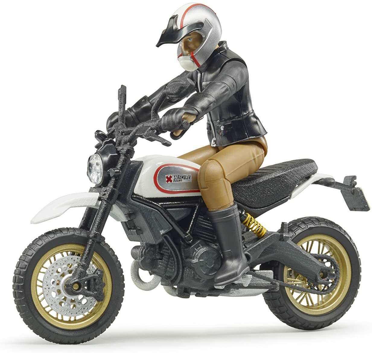 Bruder 63051 - Moto Ducati Desert Sled con Motociclista scala 1/16 (confezione d