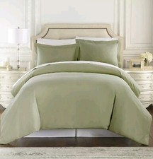 King HC COLLECTION Sage Microfiber 1500 Thread Lightweight Duvet Cover Set Sage