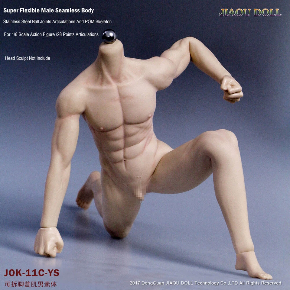 1/6th JIAOU DOLL Male Seamless Skeleton Muscle 12" Body Action Figure JOK-11C-YS - Image 4 of 4