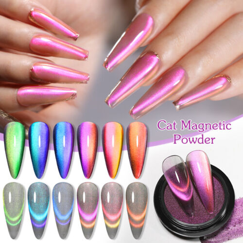 NICOLE DIARY Cat Magnetic Powder Chrome Nail Mirror Pigment Dust + Mixing Gel - Picture 1 of 33