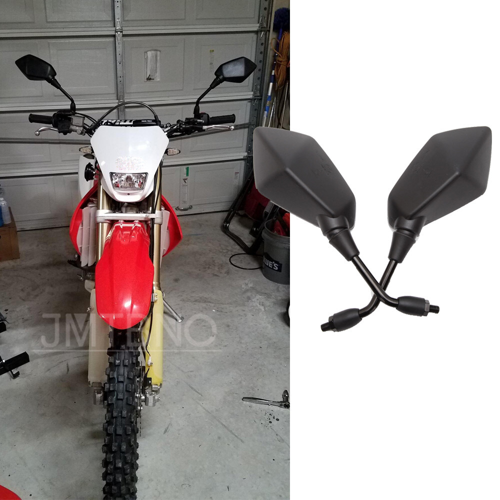 Black Motorcycle Rearview Mirrors 10mm For Honda XR650L XR250L XR350R