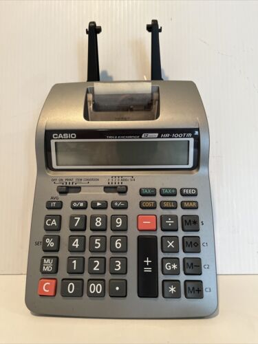 Casio HR -100TM Printing Calculator Adding Machine Tax Exchange Battery/Cord 12 - Picture 3 of 7