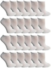 24 Units of Women's No-Show Cotton Ankle Socks Size 9-11 White - Womens