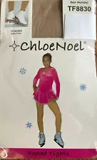 Chloe Noel Ice Skating Footed Tights  - TF8830 -  Light Tan Matte Figure Skating