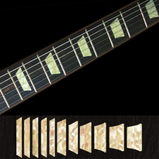 New Dish TRAPEZOID Les Paul Aged White Pearl Fret Markers Inlay
