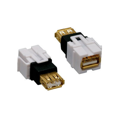 BERLAT Keystone USB C Jack Femmina-Femmina - Adattatore Per Piastra A Parete, Ricarica E Dati Fino A 5Gbps 3A (Confezione Da 3, Bianco) - 2