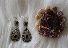 Boho Teardrop Earrings Colorful Women's Fashion JewelrySilver Flower Crystal NWT