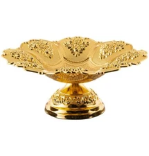 Turkish Rose Candy Treats Serving Bowl and Decor Piece - Gold | 248-K-18