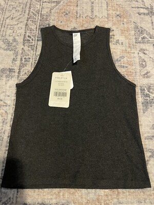 Fabletics Cloud Seamless High Neck Tank Gray XL NWT Workout Yoga Top $44.95
