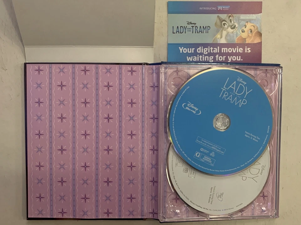 LADY AND TRAMP (1955) Blu-ray, DVD, Digital Target Exclusive Storybook, LIKE NEW - Image 4 of 4