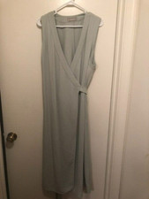 Womens Everlane Green Wrap Midi Dress Size 16