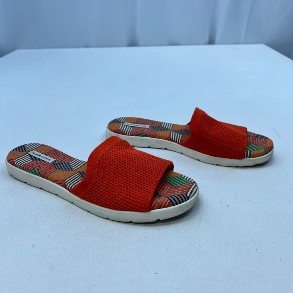 Slides femininos Alex Marie de malha laranja/multi moda tamanho 7M - Imagem 2 de 4