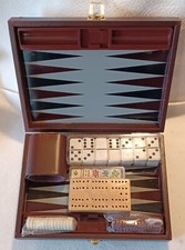 VINTAGE SELECTION OF GAMES IN ORIGINAL PADDED TRAVEL CASE. UNUSED & GOOD CON: