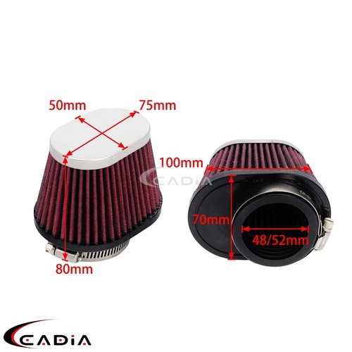 Limpiador de filtro de admisión de aire rojo 52 mm para motocicleta Honda Yamaha Suzuki Kawasaki - Imagen 3 de 11