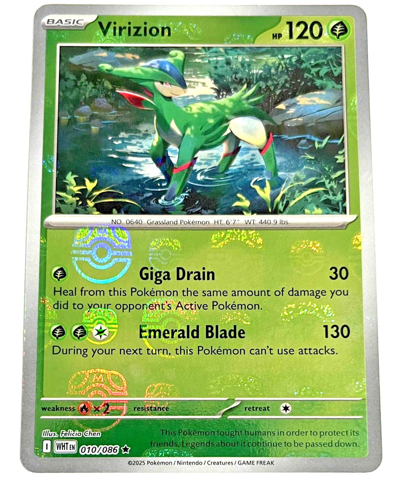 Pokémon White Flare - Virizion - Master Ball Reverse NM+/MINT - 010/086