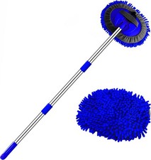 47.5" Car Wash Brush Mop Cleaning Tool with Long Handle Kit for Washing Blue